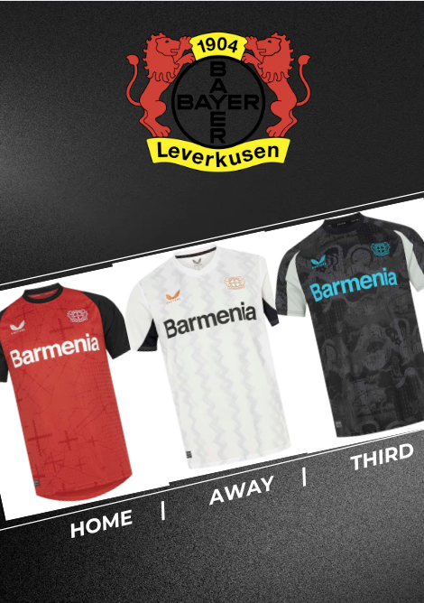 Bayer Leverkusen 24 25 Home/ Away/ Third Kit