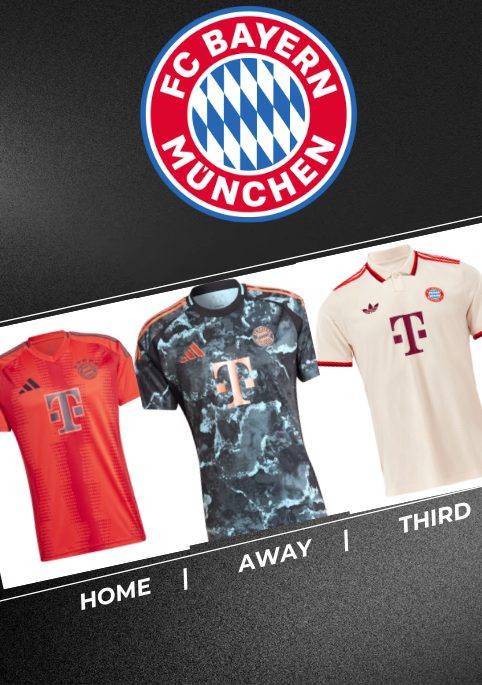 Bayern Munich 24 25 Home/ Away/ Third Kit