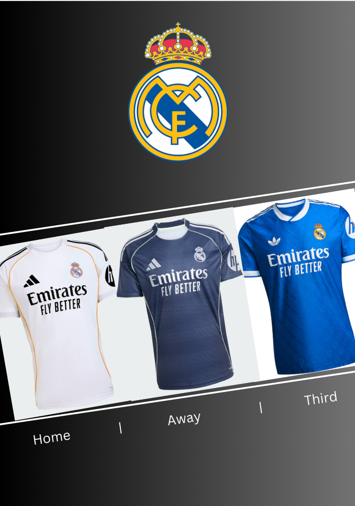 Real Madrid 25 26 Home/ Away/ Third