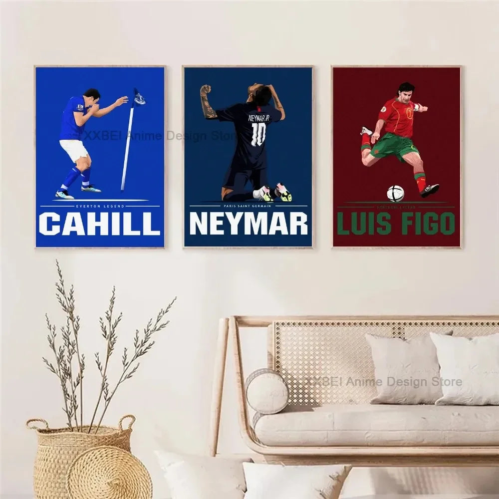 1pc Sport Soccer Football Player Star Poster Sticker Bedroom Study Wall Art Hanging Painting Decor High Quality Printed Matter