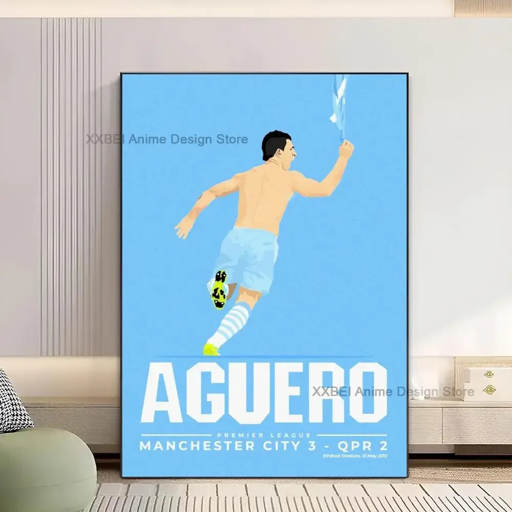 1pc Sport Soccer Football Player Star Poster Sticker Bedroom Study Wall Art Hanging Painting Decor High Quality Printed Matter