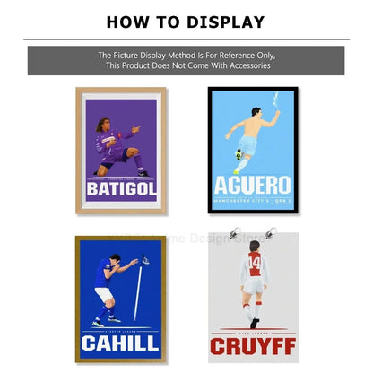 1pc Sport Soccer Football Player Star Poster Sticker Bedroom Study Wall Art Hanging Painting Decor High Quality Printed Matter