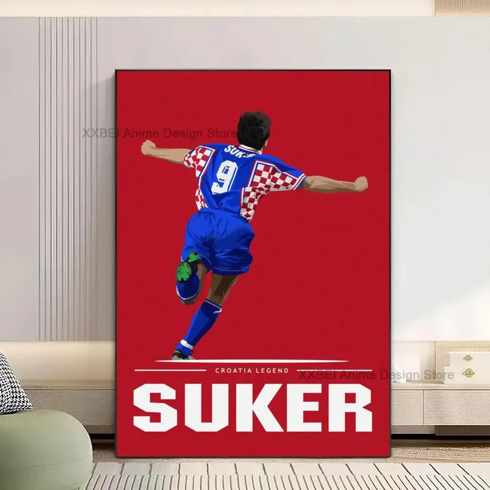 1pc Sport Soccer Football Player Star Poster Sticker Bedroom Study Wall Art Hanging Painting Decor High Quality Printed Matter