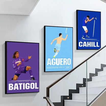 1pc Sport Soccer Football Player Star Poster Sticker Bedroom Study Wall Art Hanging Painting Decor High Quality Printed Matter