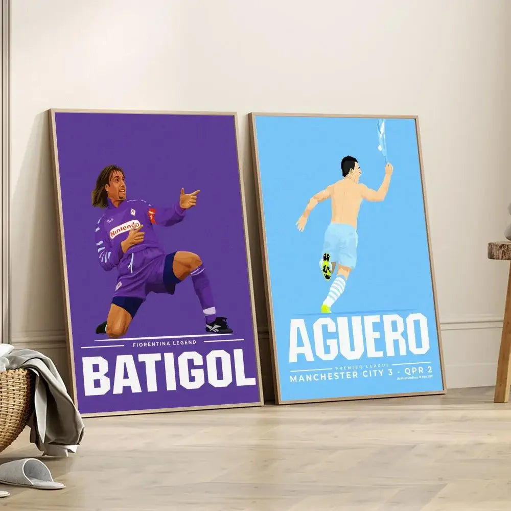 1pc Sport Soccer Football Player Star Poster Sticker Bedroom Study Wall Art Hanging Painting Decor High Quality Printed Matter