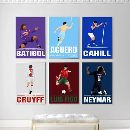 1pc Sport Soccer Football Player Star Poster Sticker Bedroom Study Wall Art Hanging Painting Decor High Quality Printed Matter