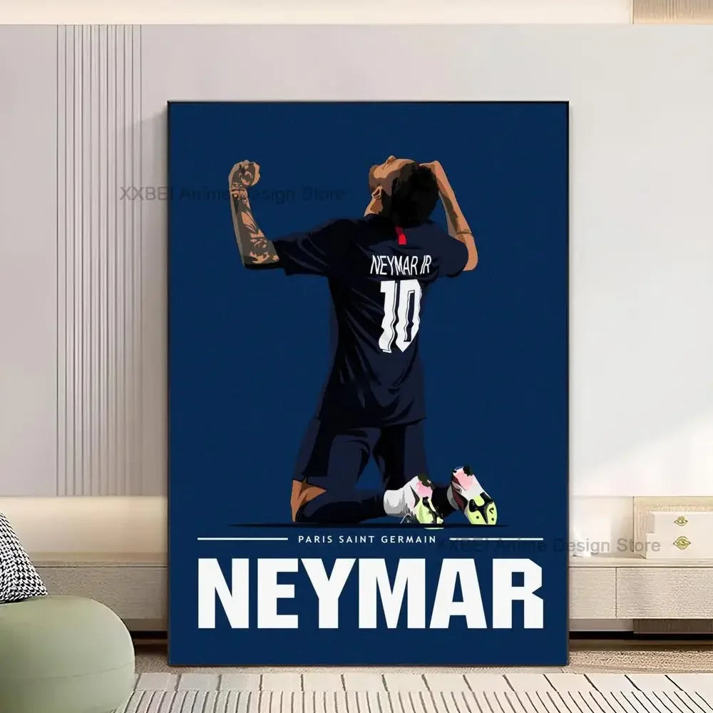 1pc Sport Soccer Football Player Star Poster Sticker Bedroom Study Wall Art Hanging Painting Decor High Quality Printed Matter